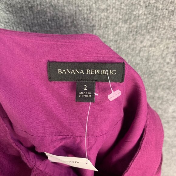 New $169 Banana Republic Kenza Linen Mini Dress in Berry Delicious Size 2 - Picture 15 of 15